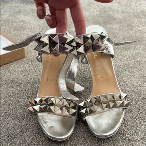 Silver Studded Women's Sandals